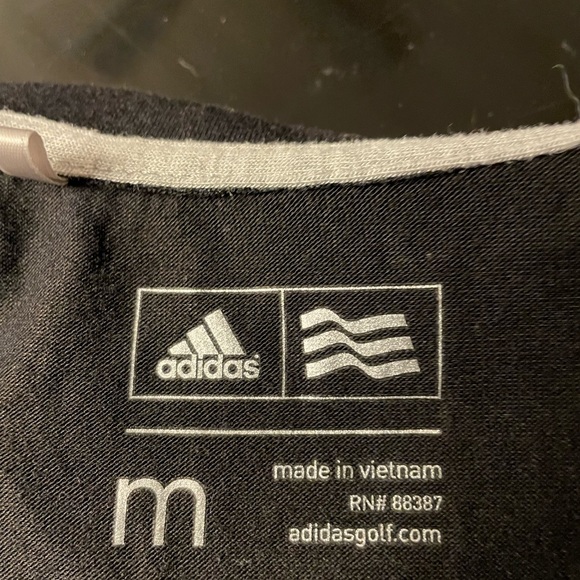 Adidas Black Sleeveless Golf Polo Shirt, size M - Picture 4 of 5